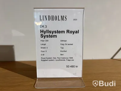 Hyllsystem Royal System DK3. Ord. pris inkl. moms: ca 50 490 kr
