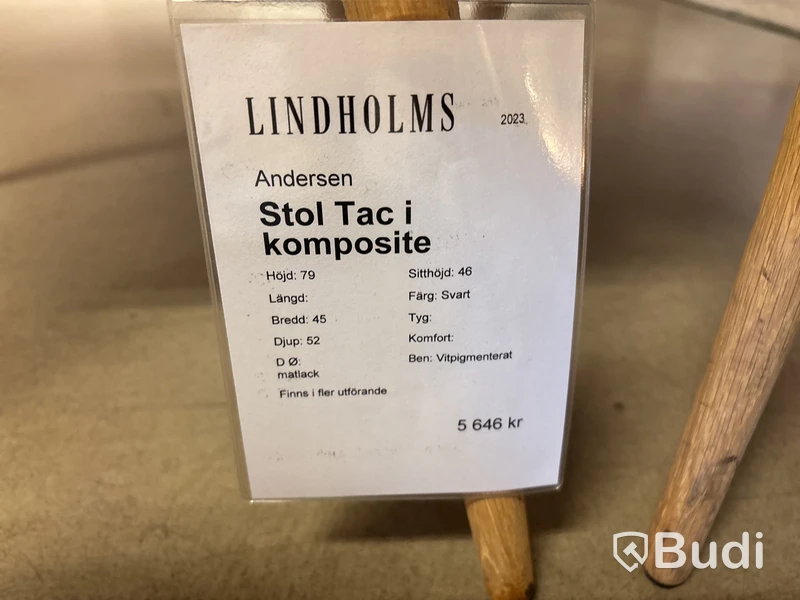 6 st. Stolar Andersen Tac. Totalt ord. pris inkl. moms: ca 33 876 kr