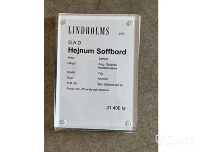 Soffbord G.A.D. kalkstensskiva. Ord. pris inkl. moms: ca 31 400 kr