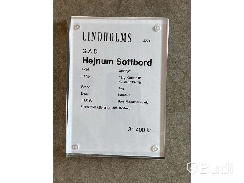 Soffbord G.A.D. kalkstensskiva. Ord. pris inkl. moms: ca 31 400 kr