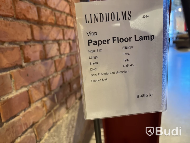 Golvlampa Vipp Paper Floor Lamp Ord. pris inkl. moms: ca 8 495kr