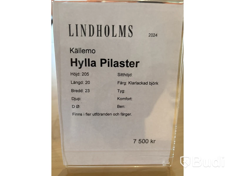 Hylla Källemo Pilaster. Ord. pris inkl. moms: ca 7500 kr
