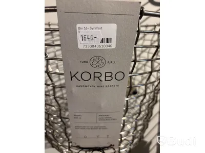 2 st. trådkorg Korbo Bin 16 handvävd. Totalt ord. pris inkl. moms: ca 3292 kr