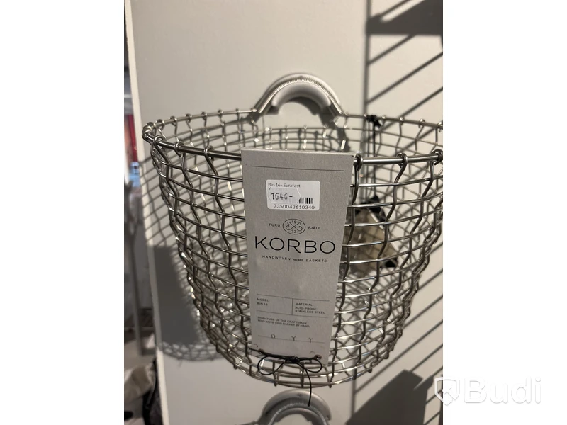 2 st. trådkorg Korbo Bin 16 handvävd. Totalt ord. pris inkl. moms: ca 3292 kr