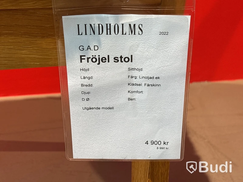Stol G.A.D Fröjel. Ord. pris inkl. moms: ca 4900 kr