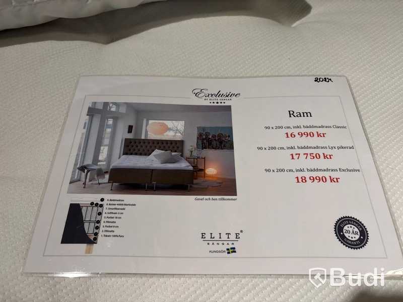 2 st. sängar Elite Exclusive, elektrisk justerbar. Ord. pris inkl. moms: ca 60 000 kr