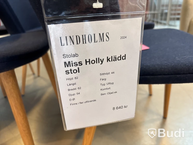 6 st. Stolar Miss Holly. Totalt ord. pris inkl. moms: ca 51 840 kr