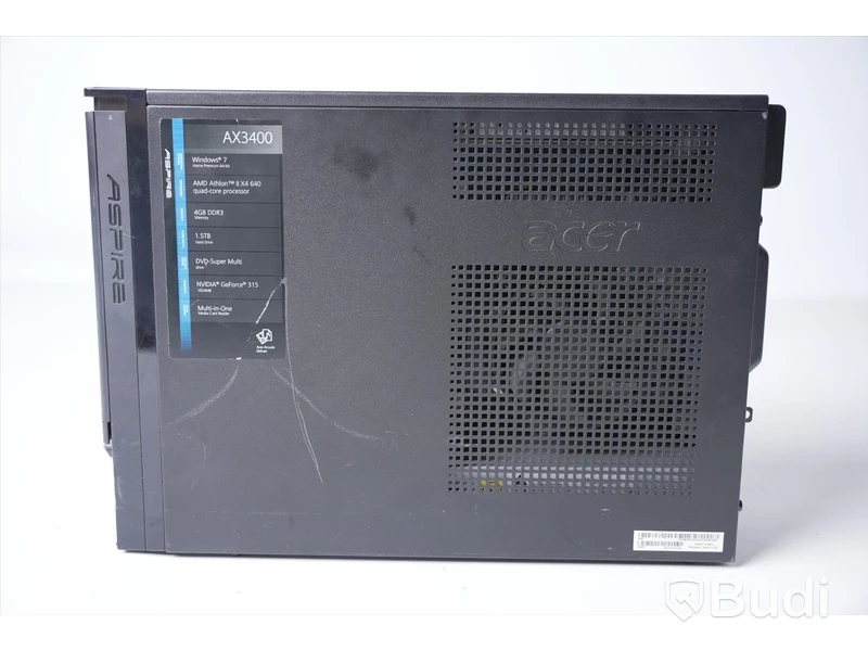 Dator Acer Aspire X3400,AMD Athlon x4 640, 4GB RAM, 1,5 TB HDD (Inget OS) Saknar strömsladd.