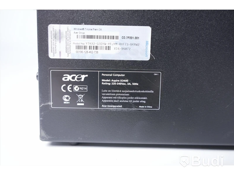 Dator Acer Aspire X3400,AMD Athlon x4 640, 4GB RAM, 1,5 TB HDD (Inget OS) Saknar strömsladd.