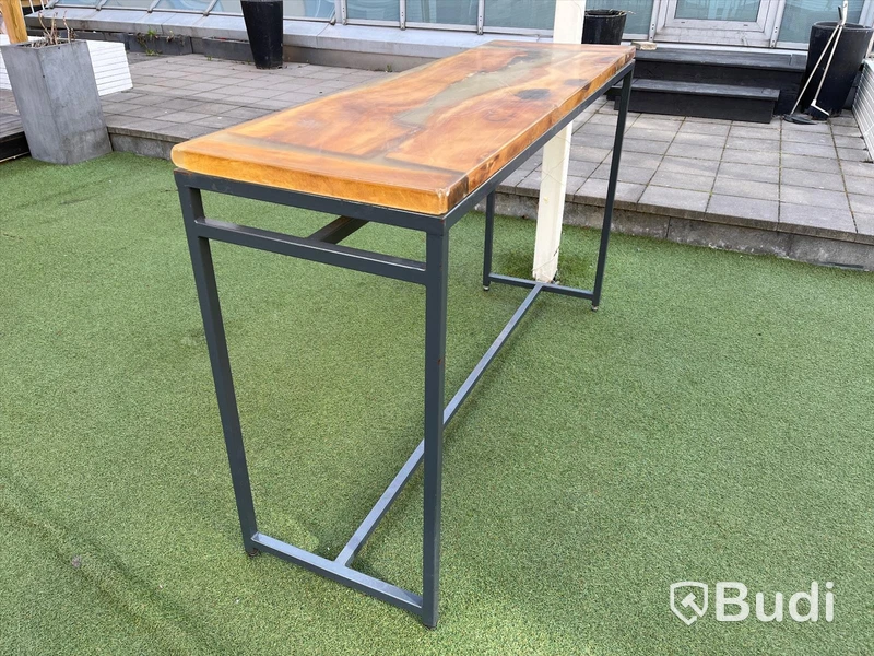 Ståbord, skiva med trä ingjuten proxy plast ca mått: 180x55 cm