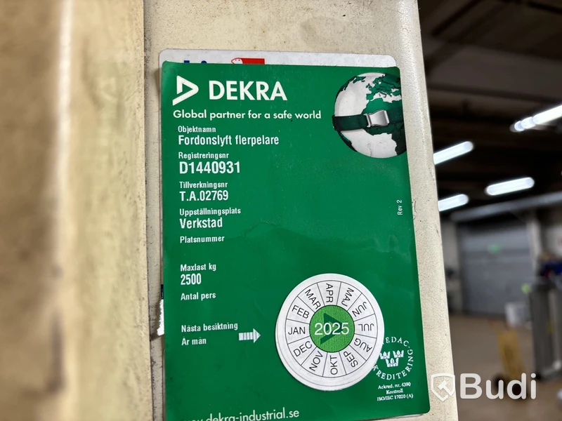 Tvåpelarlyft Stertil Koni 2500 kg