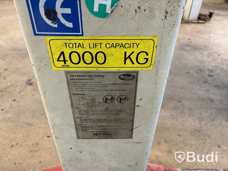Tvåpelarlyft Rotary 4000 kg.