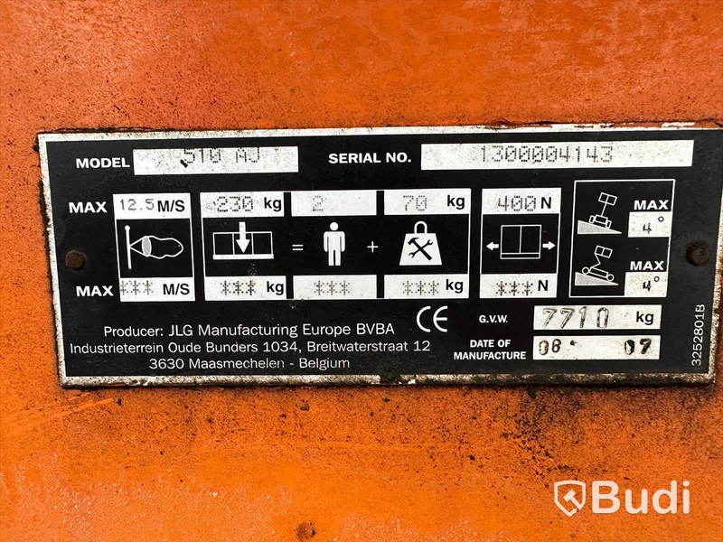 BOMLYFT  JLG 510 AJ. årsmodell 2007 1281 timmar