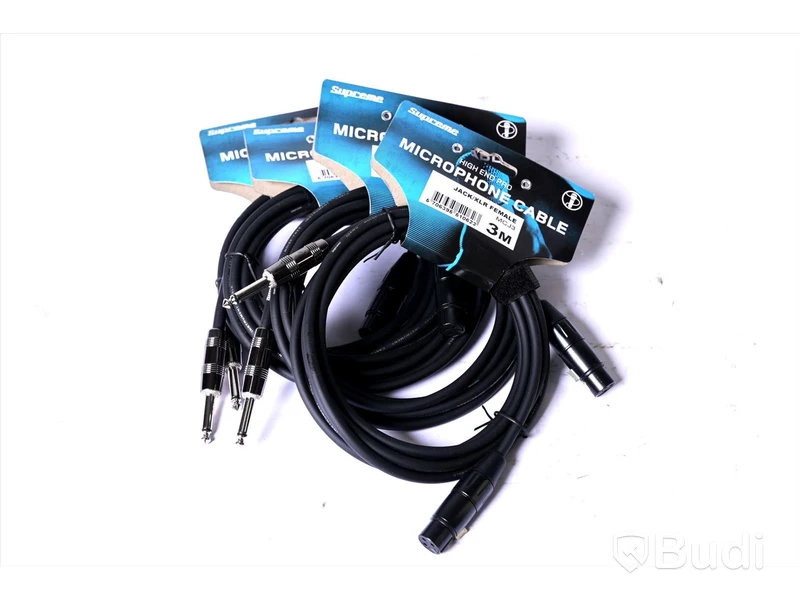 Mikrofonkabel 4st - Supreme MCJ3 3m. Ny, Obruten förpackning.