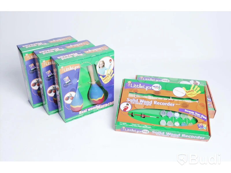 Musikinstrument till barn - LittleLyon maracas och blockflöjt. Nypris ca 3000 kr. Ny.