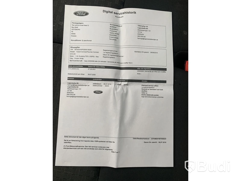 Lättlastbil Ford Transit Connect 1.5 TDCi (100hk) | 2019 | 3600mil | Långversion| Nya modellen