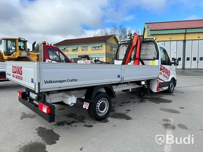 Lättlastbil Volkswagen Crafter 2.0 TDi | Palfingerkran, med långt flak | 9523mil