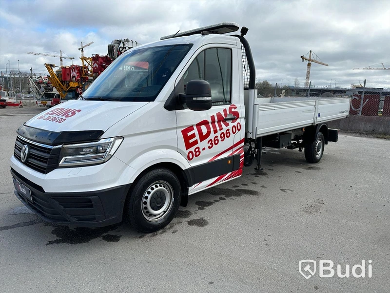 Lättlastbil Volkswagen Crafter 2.0 TDi | Palfingerkran, med långt flak | 9523mil