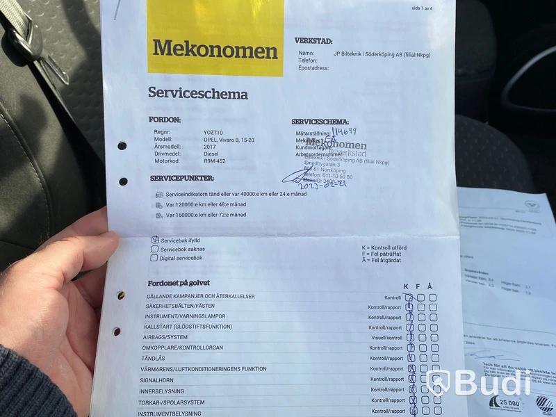 Lätt lastbil Opel Vivaro Skåpbil 2.9t 1.6 CDTI BIturbo Manuell, 125hk, 2017 |  12968mil