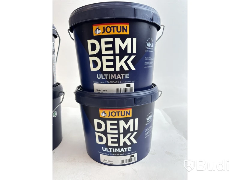4 st. 2,7-litershinkar Jotun DemiDekk Ultimate täckfärg för trä, olika brytbas