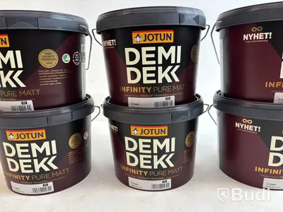 6 st. 2,7-litershinkar Jotun Demi Dekk, Infinity pure matt, brytbas - C