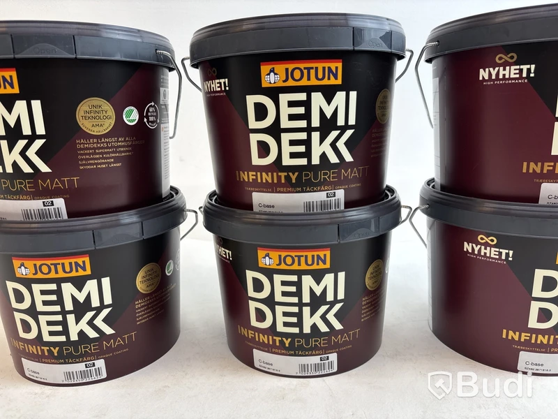 6 st. 2,7-litershinkar Jotun Demi Dekk, Infinity pure matt, brytbas - C