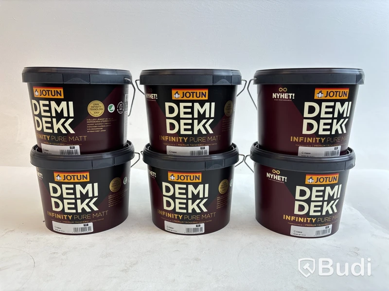 6 st. 2,7-litershinkar Jotun Demi Dekk, Infinity pure matt, brytbas - C
