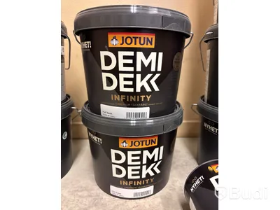 9 st. 2,7-litershinkar Jotun Demidekk, Infinity premium täckfärg för trä, olika brytbaser