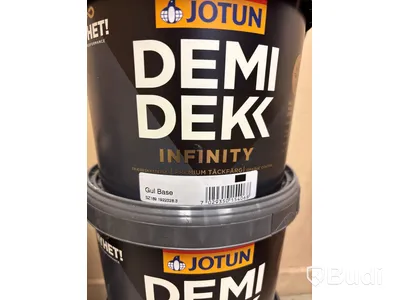 9 st. 2,7-litershinkar Jotun Demidekk, Infinity premium täckfärg för trä, olika brytbaser