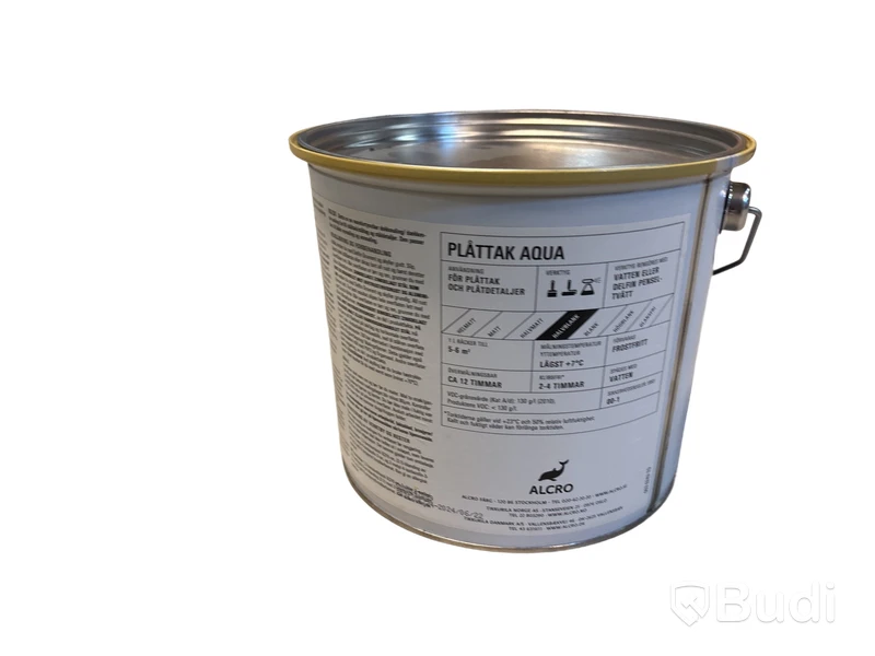 3 st. 3-litershinkar Alcro Plåttak Aqua, täckfärg metall