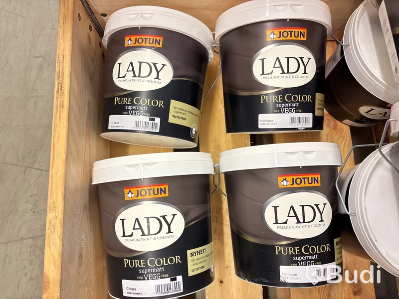 12 st. 2,7-litershinkar  med olika basbryt Jotun Lady, Pure color supermatt, väggfärg
