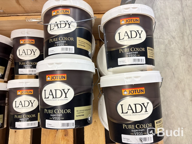 12 st. 2,7-litershinkar  med olika basbryt Jotun Lady, Pure color supermatt, väggfärg