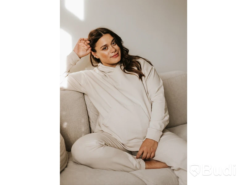 Hoodie med amningsfunktion Boob Design, beige, stl. 40