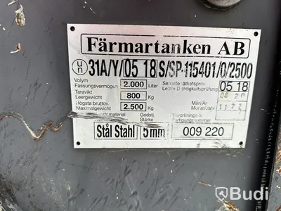 Bränsletank 2000 liter