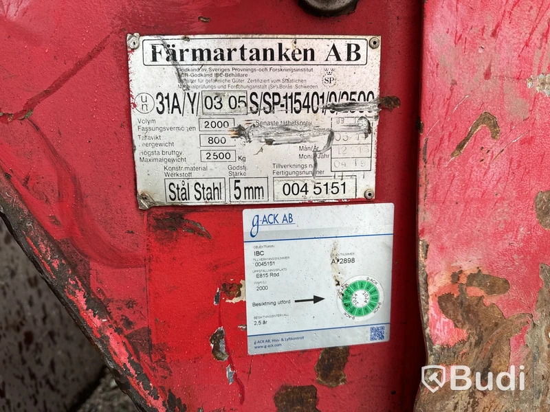 Bränsletank 2000 liter