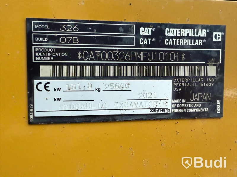Grävmaskin CAT 326 -2021 Fullutrustad med reparationsavtal | Makin 3D | Inkl. redskap