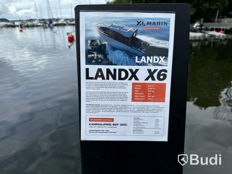 Plåtbåt, LANDX X6, med motor Mercury F115