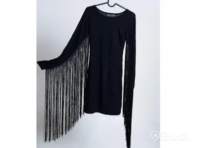 1 st NY klänning m. tassels - Killstar, stl M, svart, totalt ord. pris ink. moms ca: 799 kr