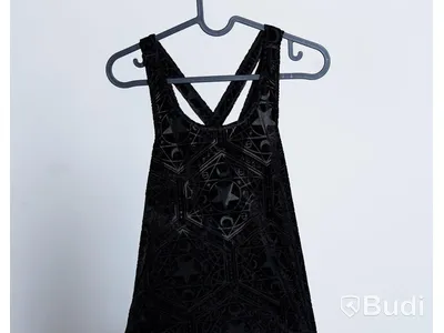 1 st NY maxiklänning, ärmlös - Killstar, stl S, svart stretchig mönstrad velour, totalt ord. pris ink. moms ca: 649 kr