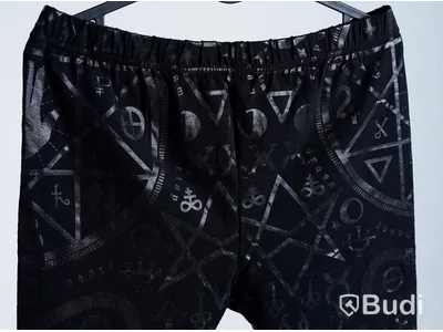 1 par NYA leggings - Killstar, stl L, svart m. mönster, ord. pris ink. moms ca: 449 kr