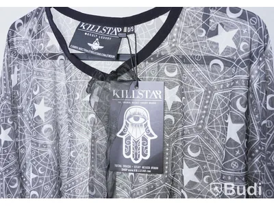 1 st NY Mantel - Killstar Stargazer cape, stl Onesize, svart/vit, ord. pris ink. moms ca: 649 kr