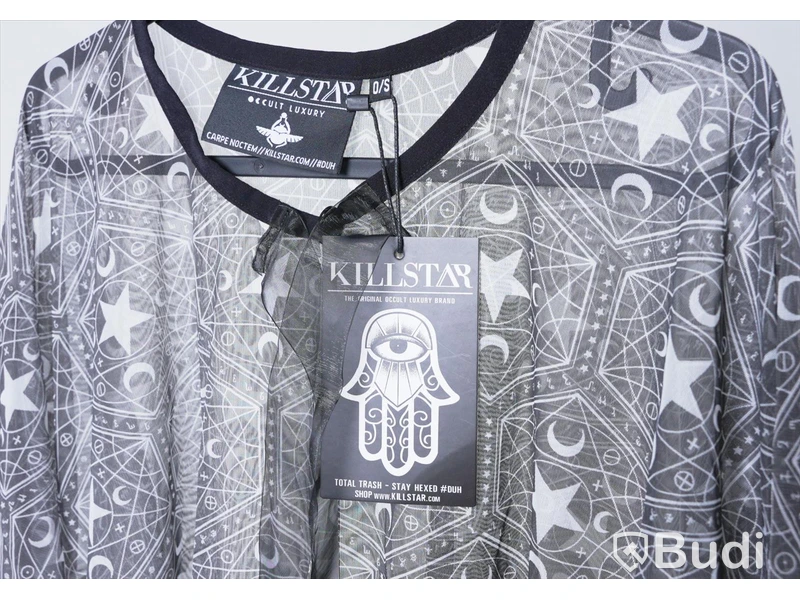 1 st NY Mantel - Killstar Stargazer cape, stl Onesize, svart/vit, ord. pris ink. moms ca: 649 kr