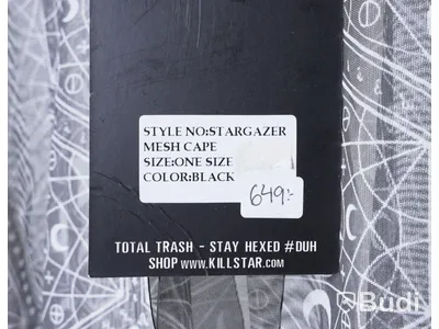 1 st NY Mantel - Killstar Stargazer cape, stl Onesize, svart/vit, ord. pris ink. moms ca: 649 kr