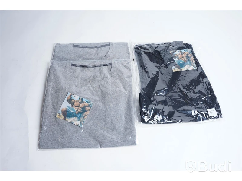 Långärmad T-shirt (Storlek L) 2 st, Grey Marl, tracksuit pant (Storlek L) 1 st, Svart - Zorn Athleisure