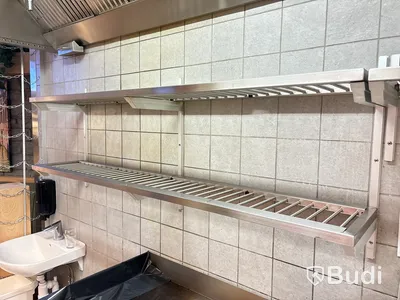 Rostfria gallervägghyllor med steglösa konsoler