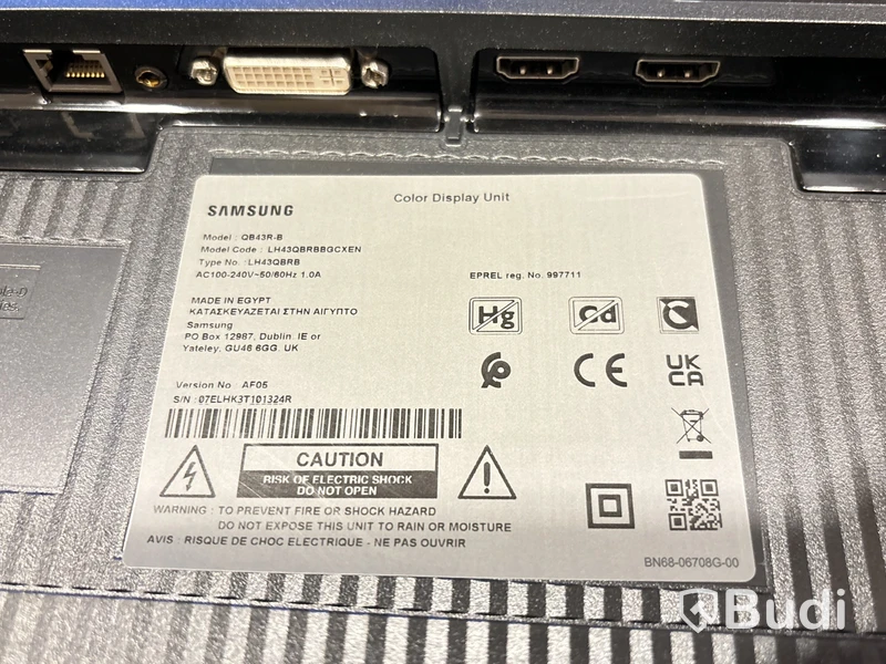 43” Menymonitorer Samsung QB43R-B - 8 st