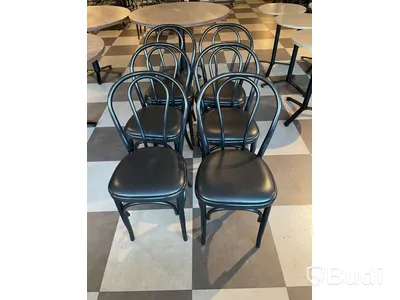 6st Cafestolar, träram med vinylsits, Inköpt för 1382 SEK/st