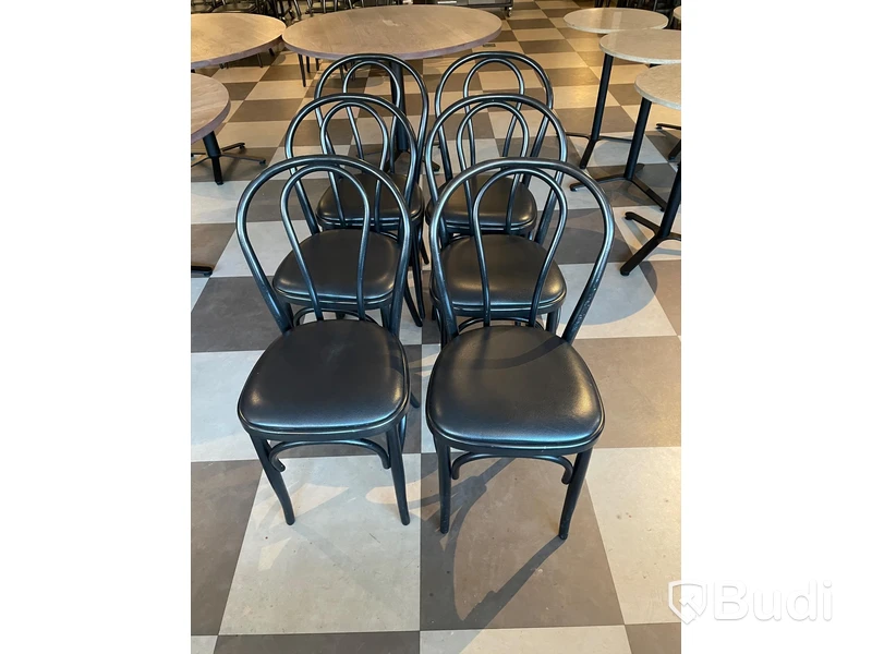 6st Cafestolar, träram med vinylsits, Inköpt för 1382 SEK/st