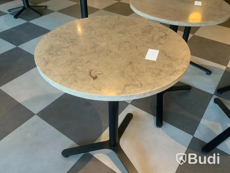 Cafebord marmorskiva, diameter 55, höjd 750mm Inköpt för 3246 SEK/st