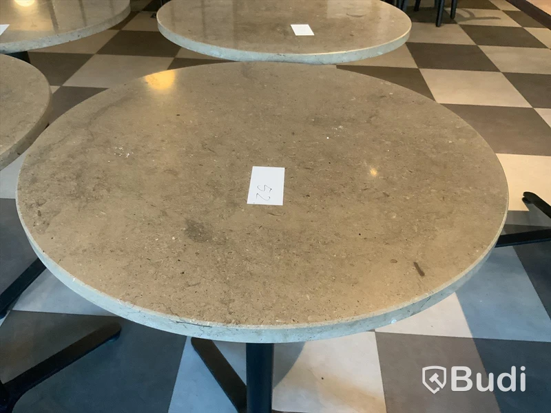 Cafebord marmorskiva, diameter 55, höjd 750mm Inköpt för 3246 SEK/st
